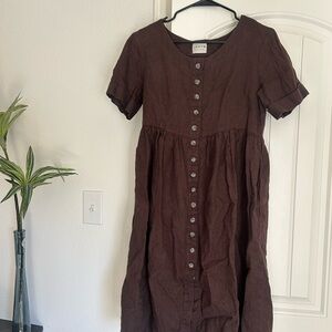 Off/On 100% Linen Custom Dress